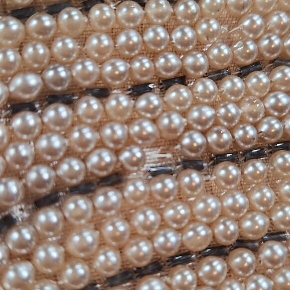 GUC Vintage Ivory Pearl Clutch Mini Zipper Bag - Picture 5 of 6